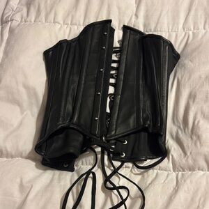 Black Lace-Up Corset
